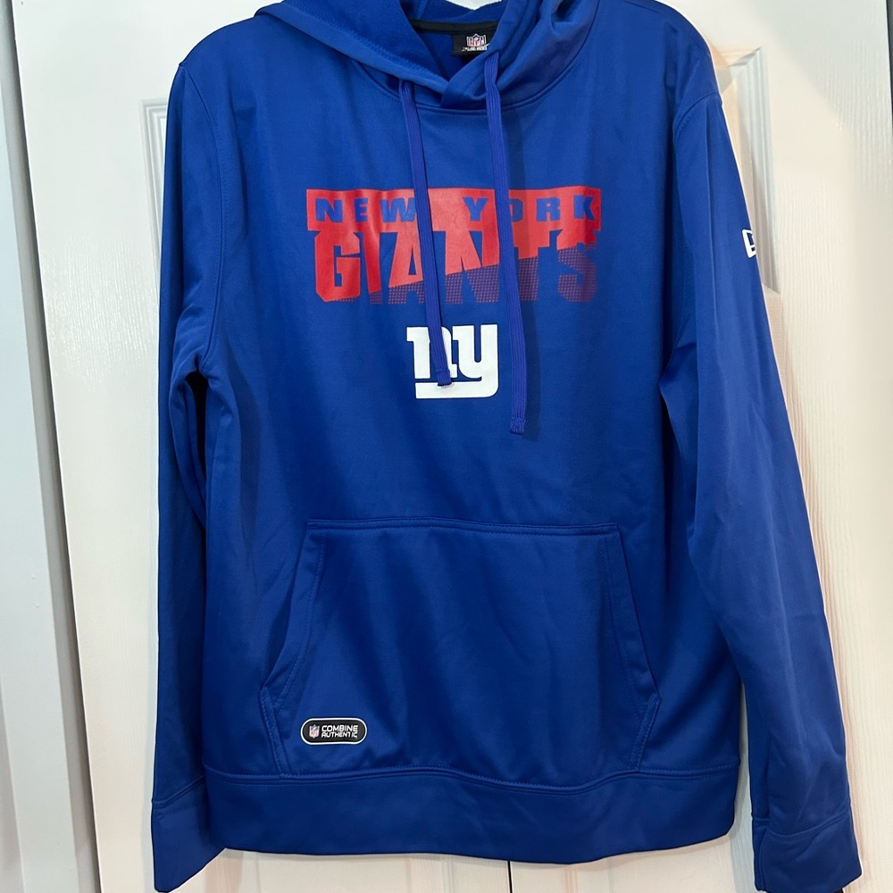 New Era NY Giants Hoodie Mens Medium NFL Combine Authentic Blue NWT Football